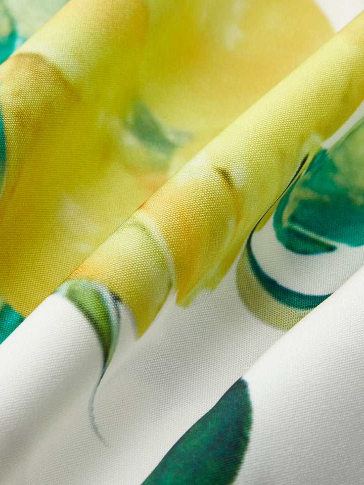 Şık Bohem Tarzı Büzgülü Kol Elbise Göz Alıcı Baskı ile