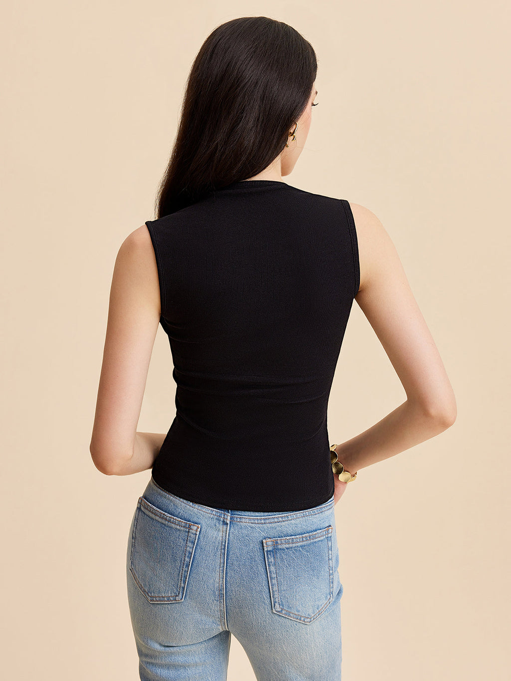 Square Neck Ribbed Tank Top — Svelte Chic
