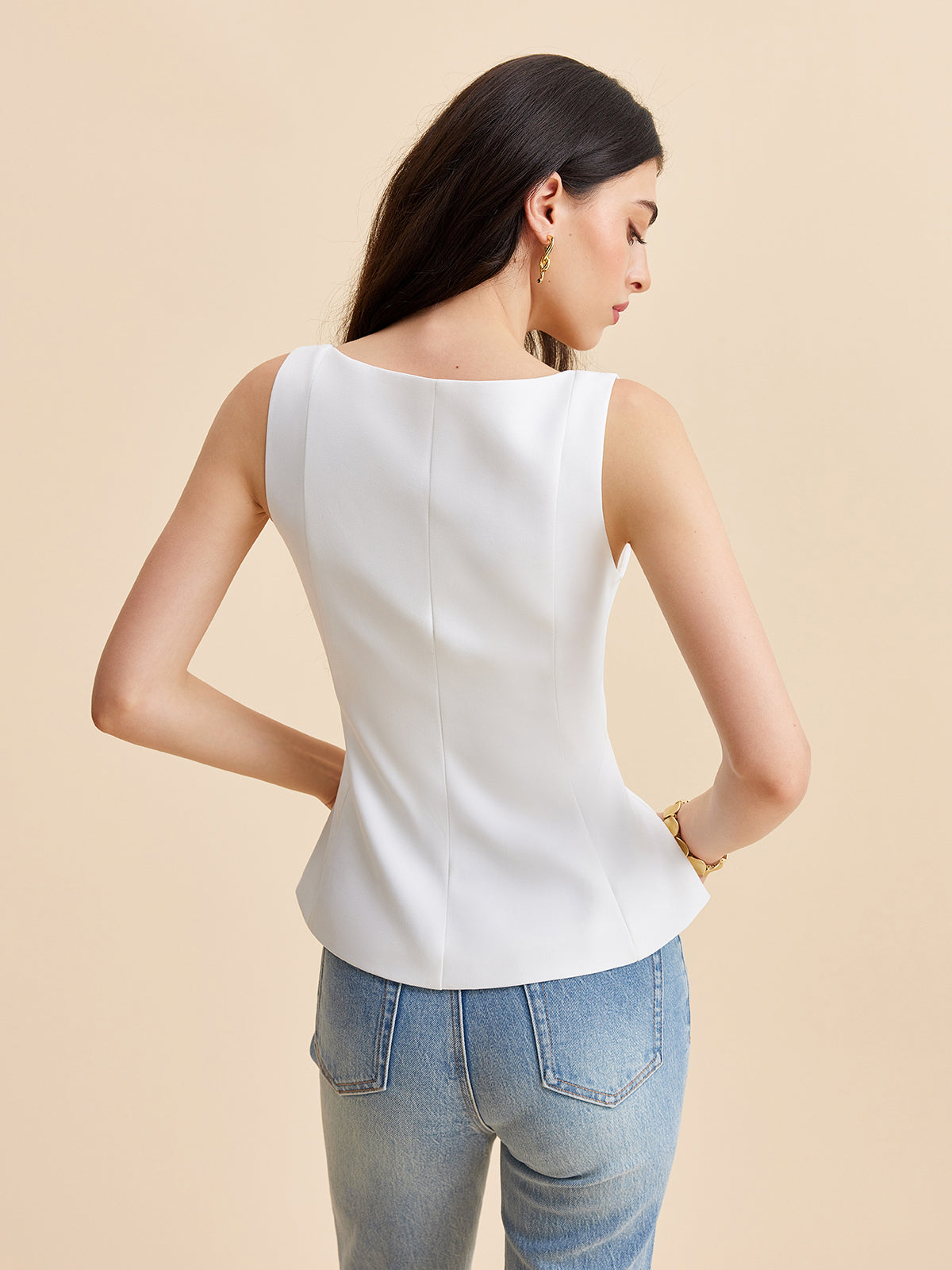 Square Neck Peplum Top — Svelte Chic