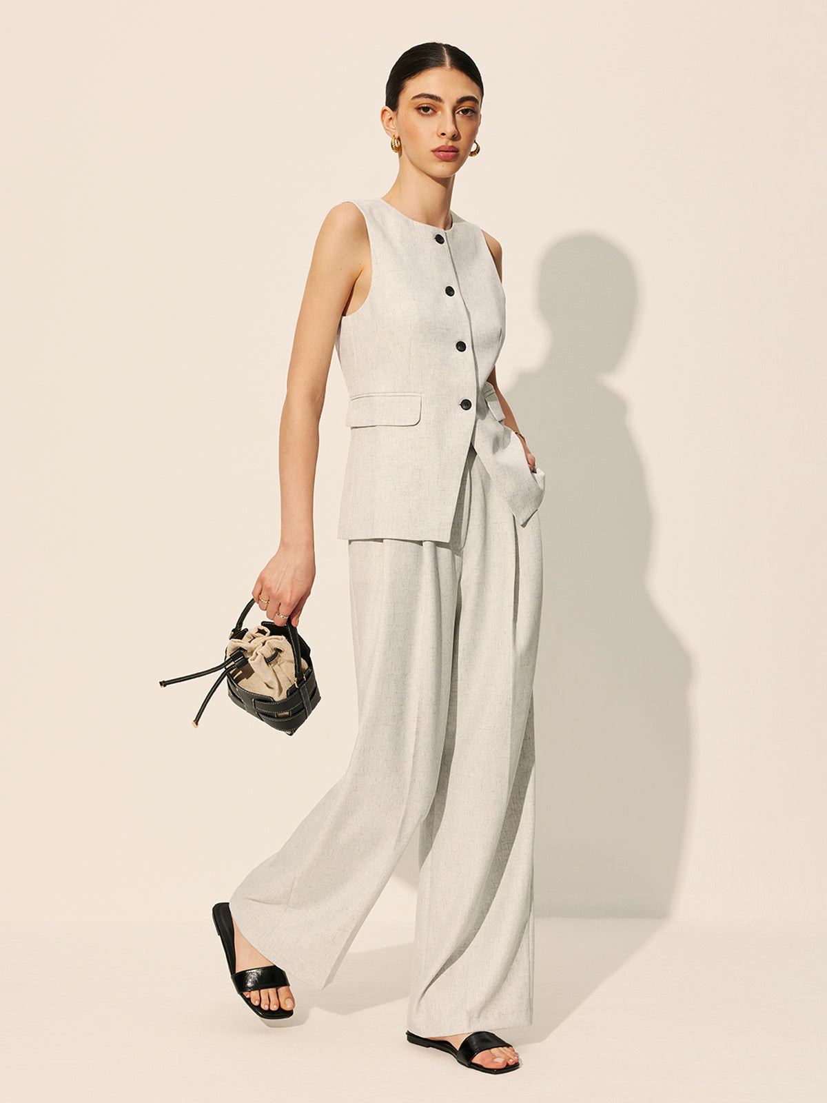 Pocket Detail Tailored Vest — Svelte Chic