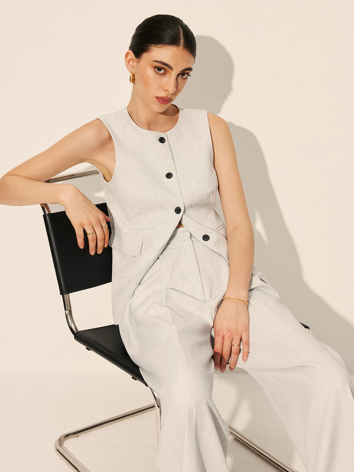 Pocket Detail Tailored Vest — Svelte Chic