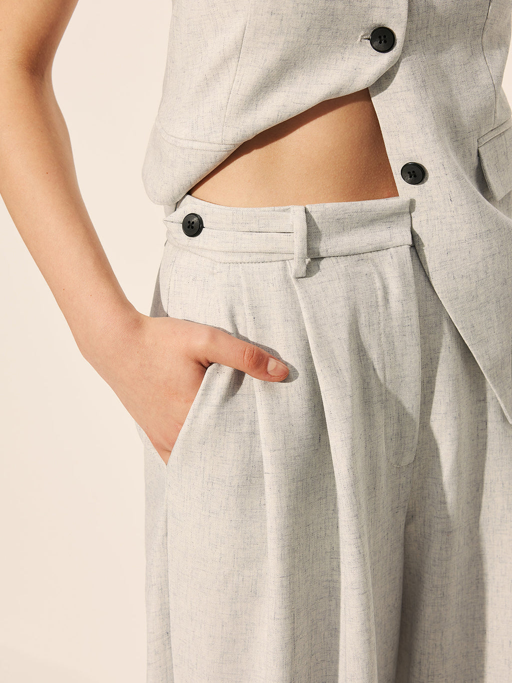 Mid Waist Pleated Wide Leg Trousers — Svelte Chic
