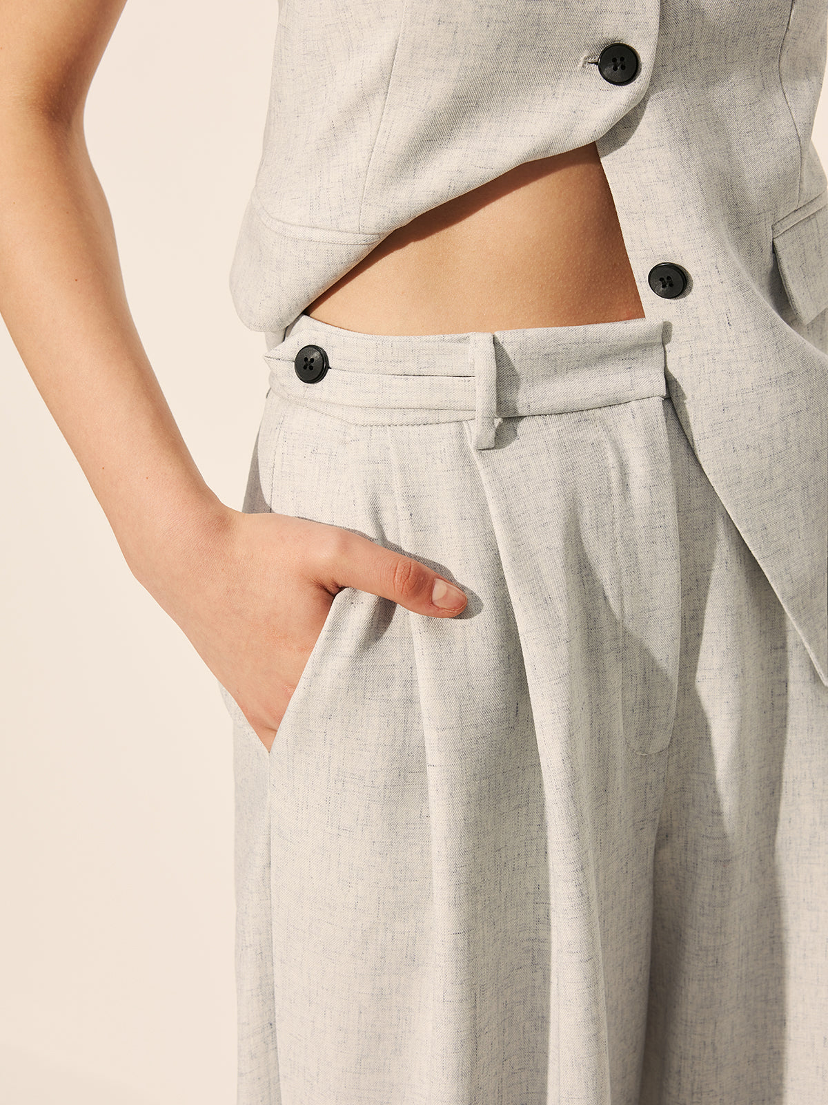 Mid Waist Pleated Wide Leg Trousers — Svelte Chic