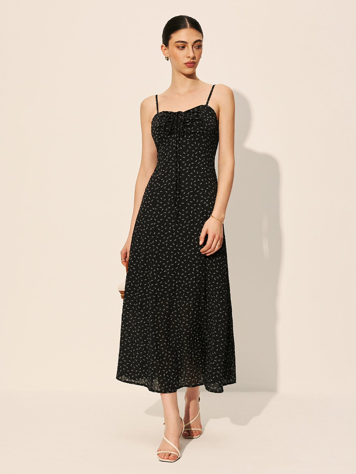 Floral Drawstring Midi Dress — Svelte Chic