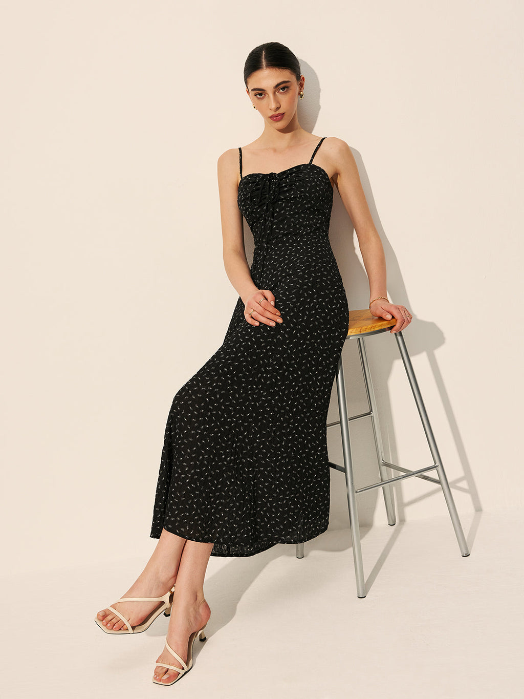 Floral Drawstring Midi Dress — Svelte Chic