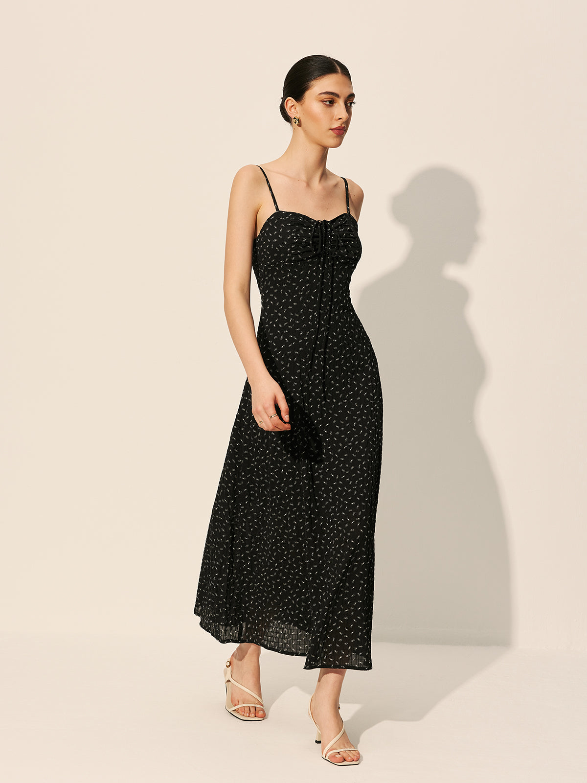 Floral Drawstring Midi Dress — Svelte Chic