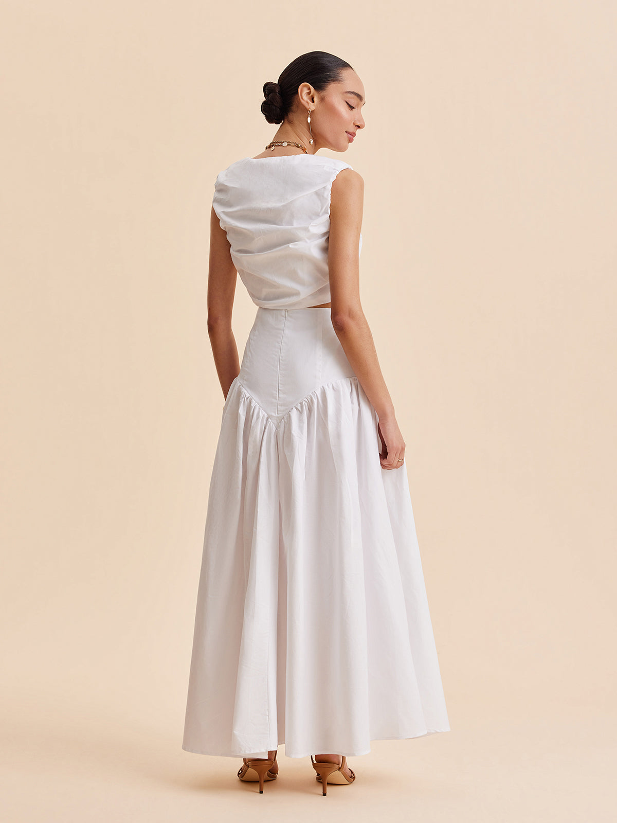 Pleated Cropped Top and Button Skirt Set — Svelte Chic