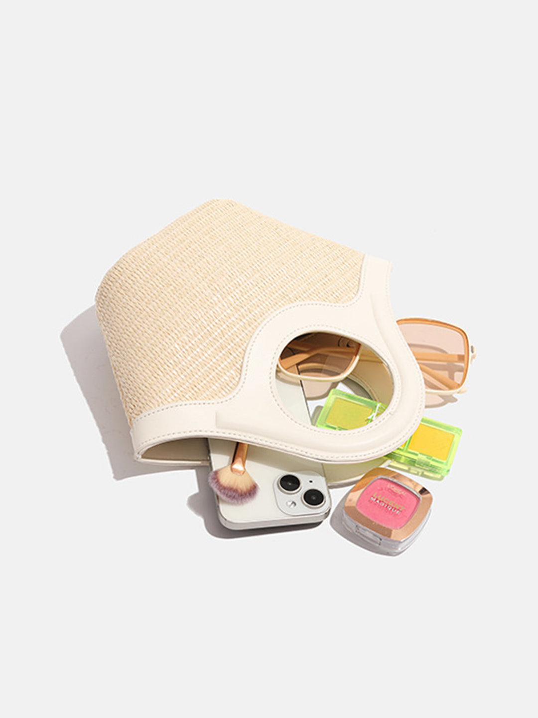 Şık İvory Yuvarlak İpli Çanta