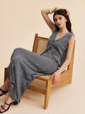 Mid Waist Knit Skirt in Grey — Svelte Chic