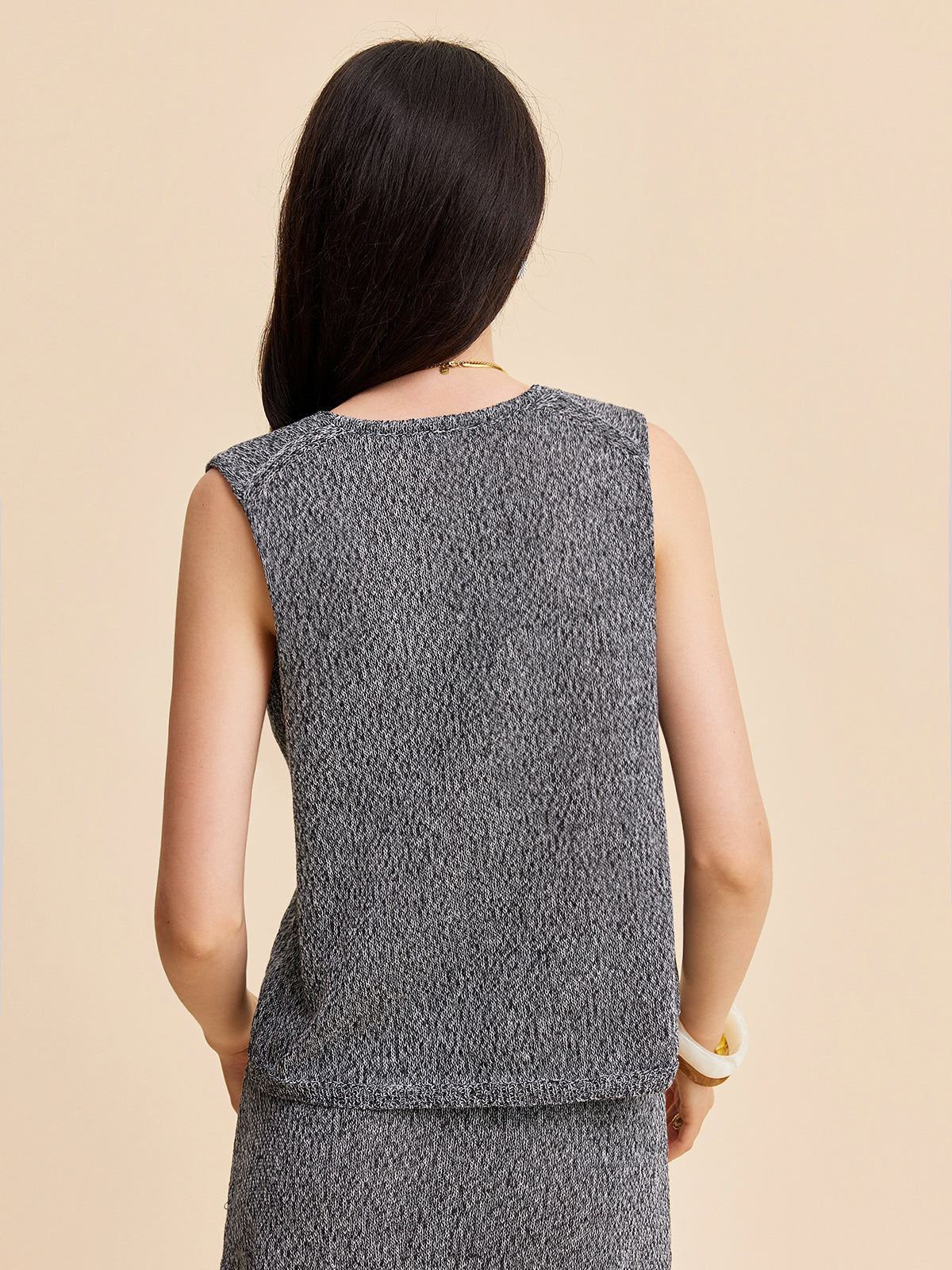 Long Tie Knit Vest — Svelte Chic