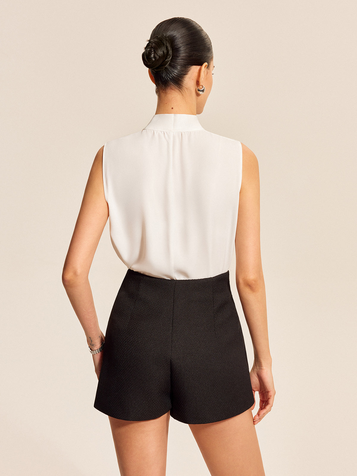 Bow Tie Neck Sleeveless Top — Svelte Chic