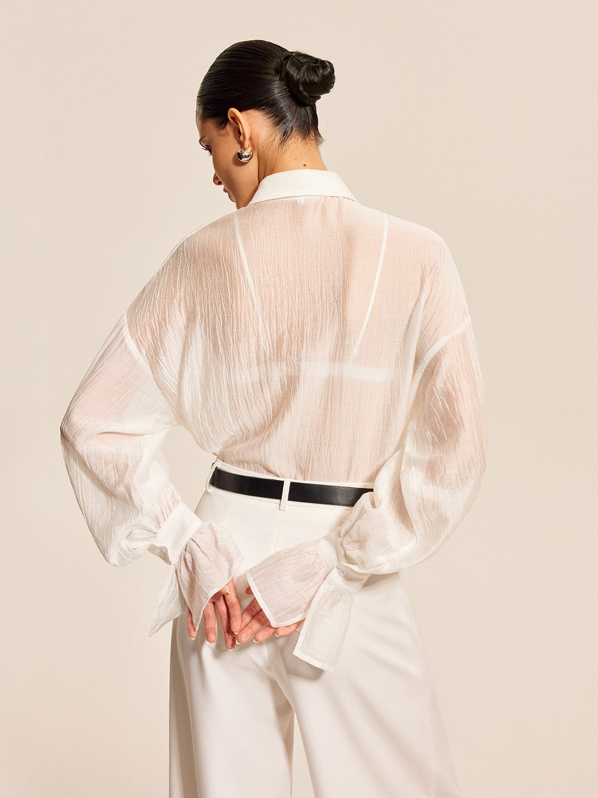 Bow Collar Chiffon Blouse — Svelte Chic