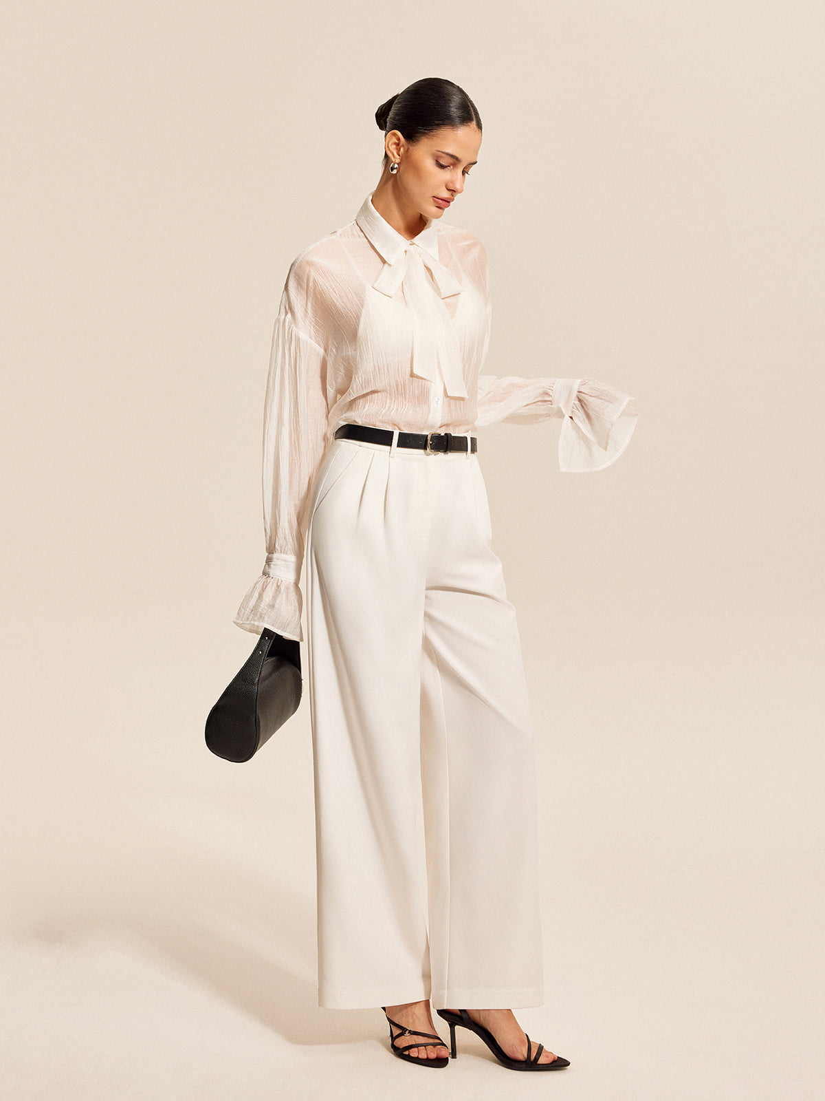 Bow Collar Chiffon Blouse — Svelte Chic