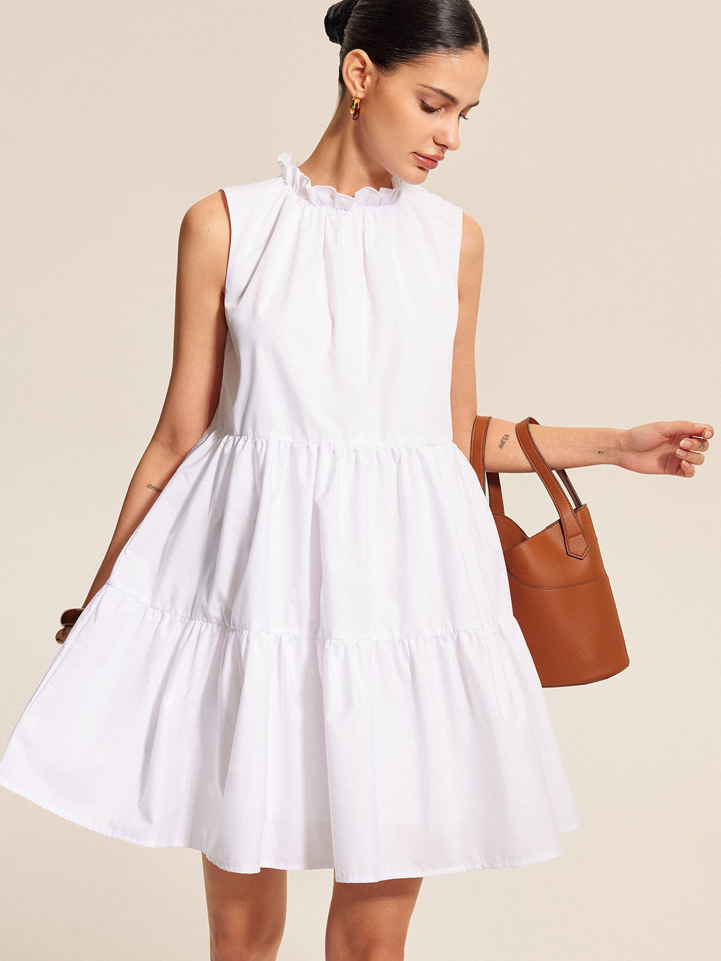 Ruffle Tiered Bow Mini Dress — Svelte Chic