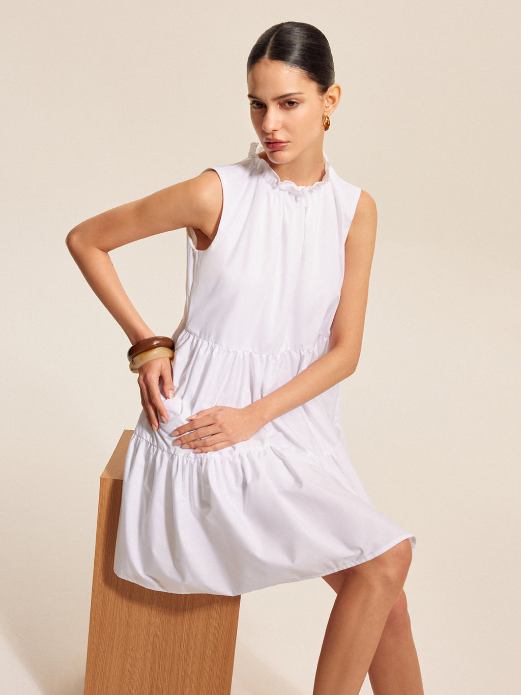 Ruffle Tiered Bow Mini Dress — Svelte Chic