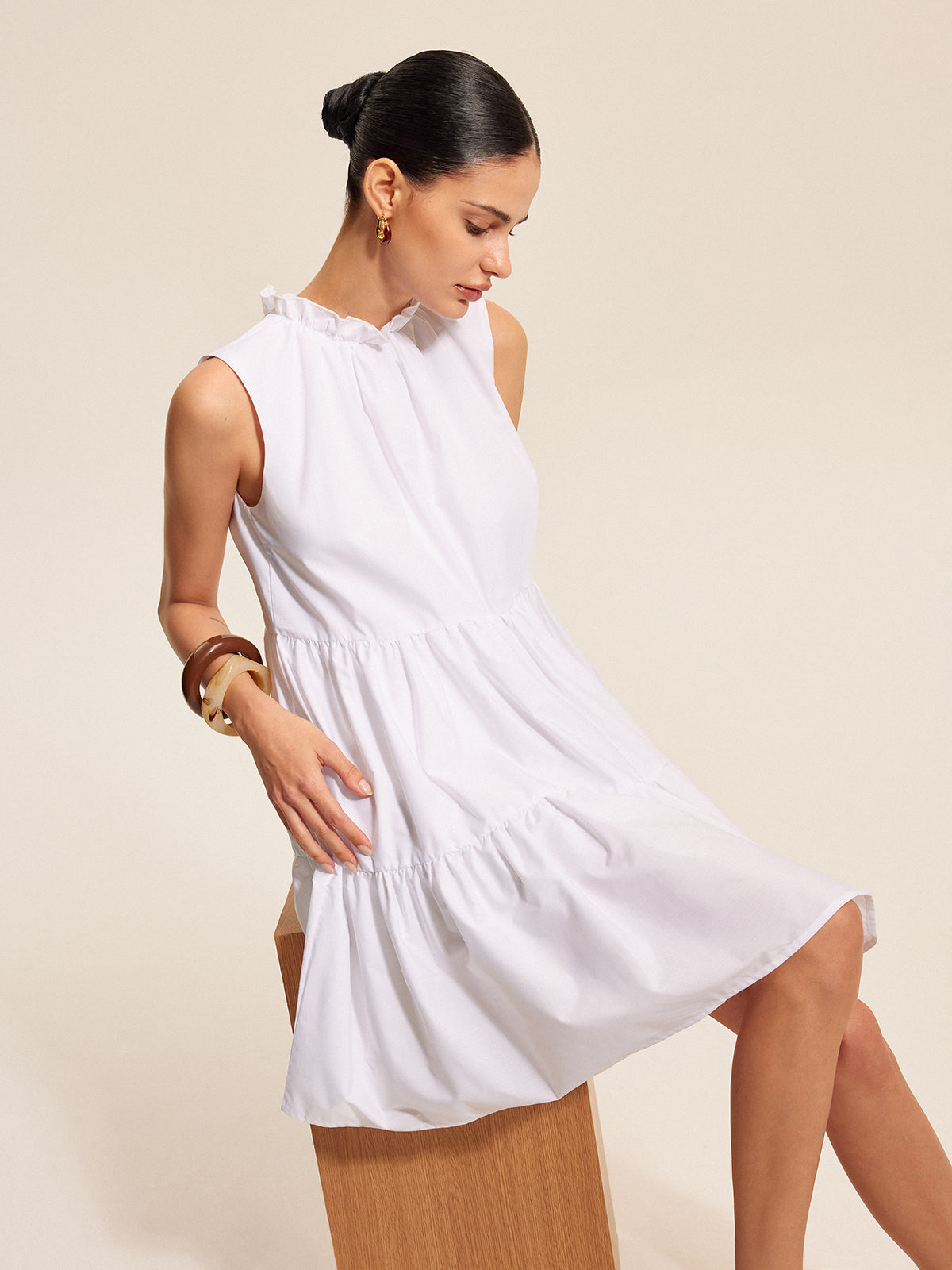 Ruffle Tiered Bow Mini Dress — Svelte Chic