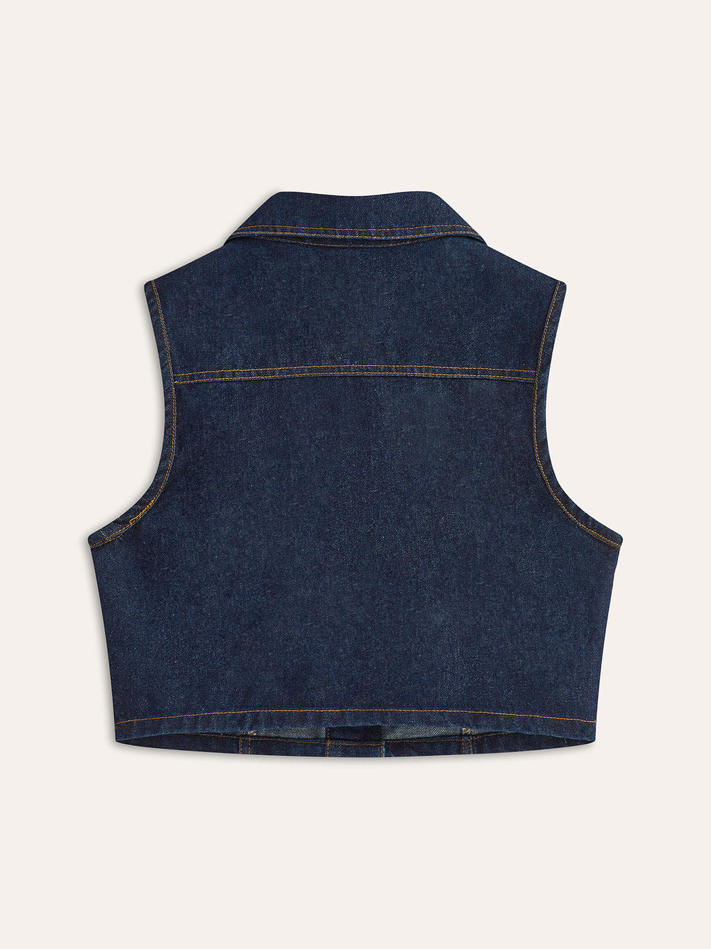Denim Button Up Sleeveless Vest — Svelte Chic