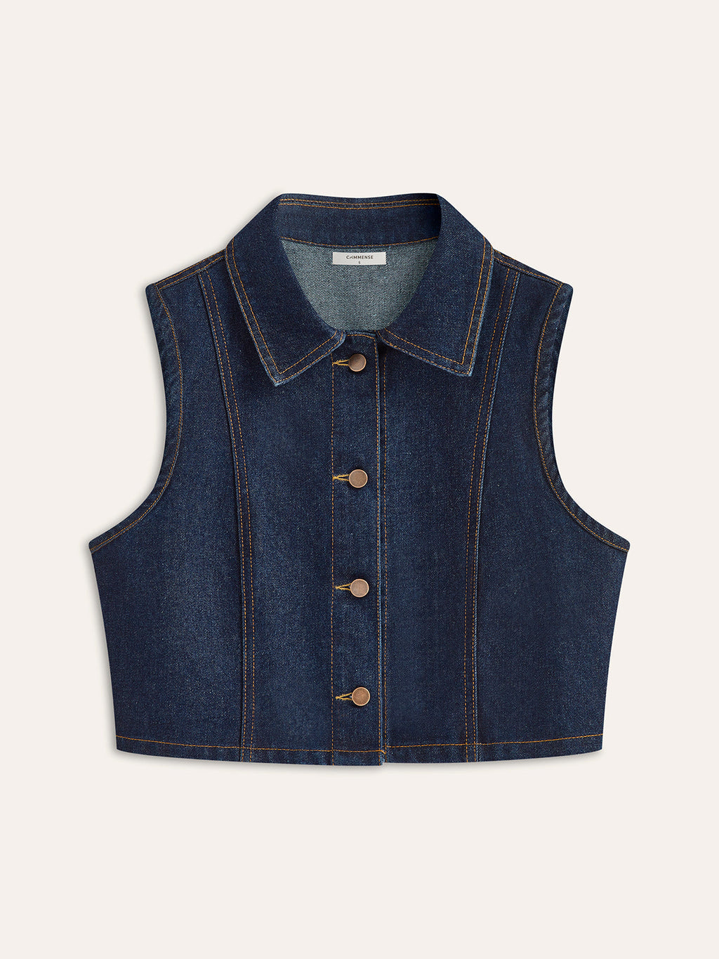 Denim Button Up Sleeveless Vest — Svelte Chic