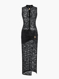 Sheer Lace Cutout Maxi Dress in Black — Svelte Chic