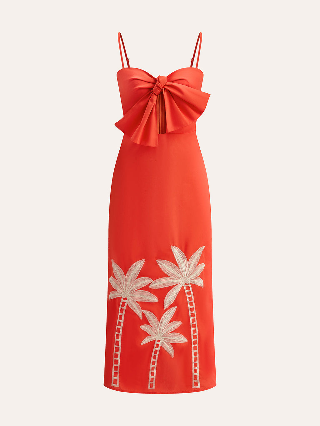 Embroidered Corset Midi Dress in Red — Svelte Chic