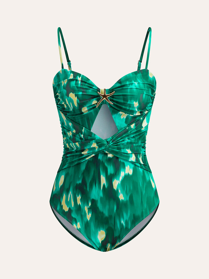 Çekici Deniz Yıldızı Desenli Tek Parça Mayo