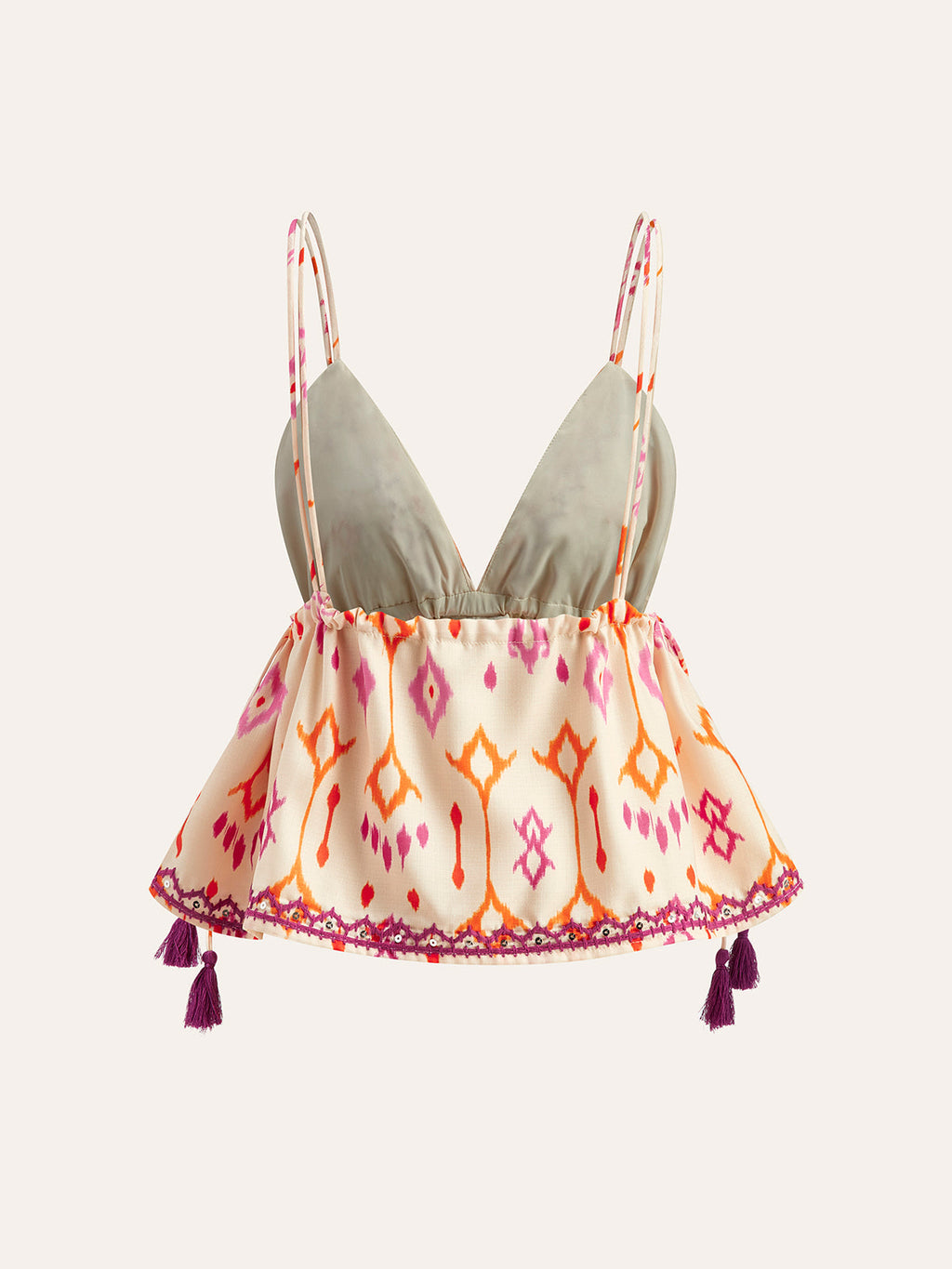 Embroidered Tassel Cami Top — Svelte Chic