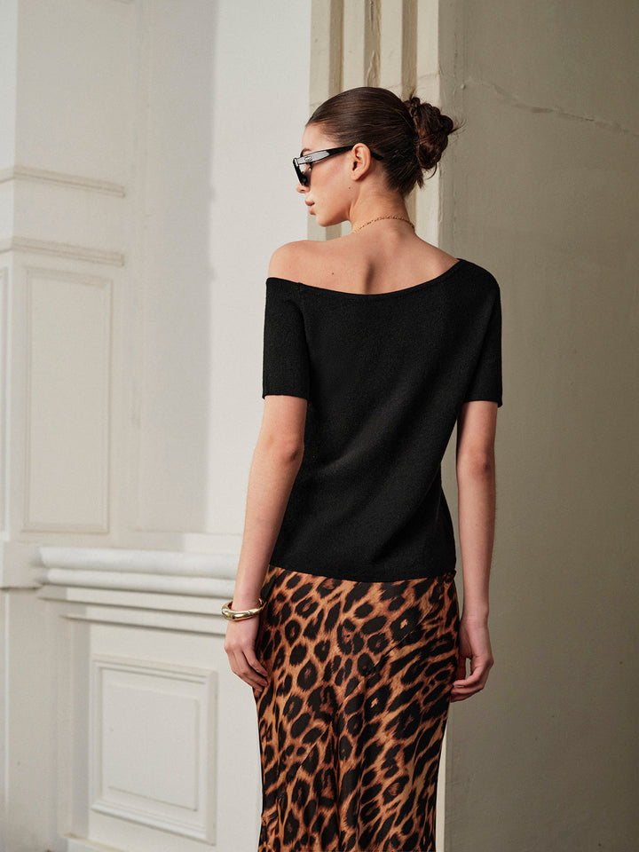 Şık Omuz Açık Kısa Kol Bluz ile Zahmetsiz Stil