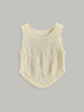 Crochet Lace Floral Tank Top in Apricot — Svelte Chic