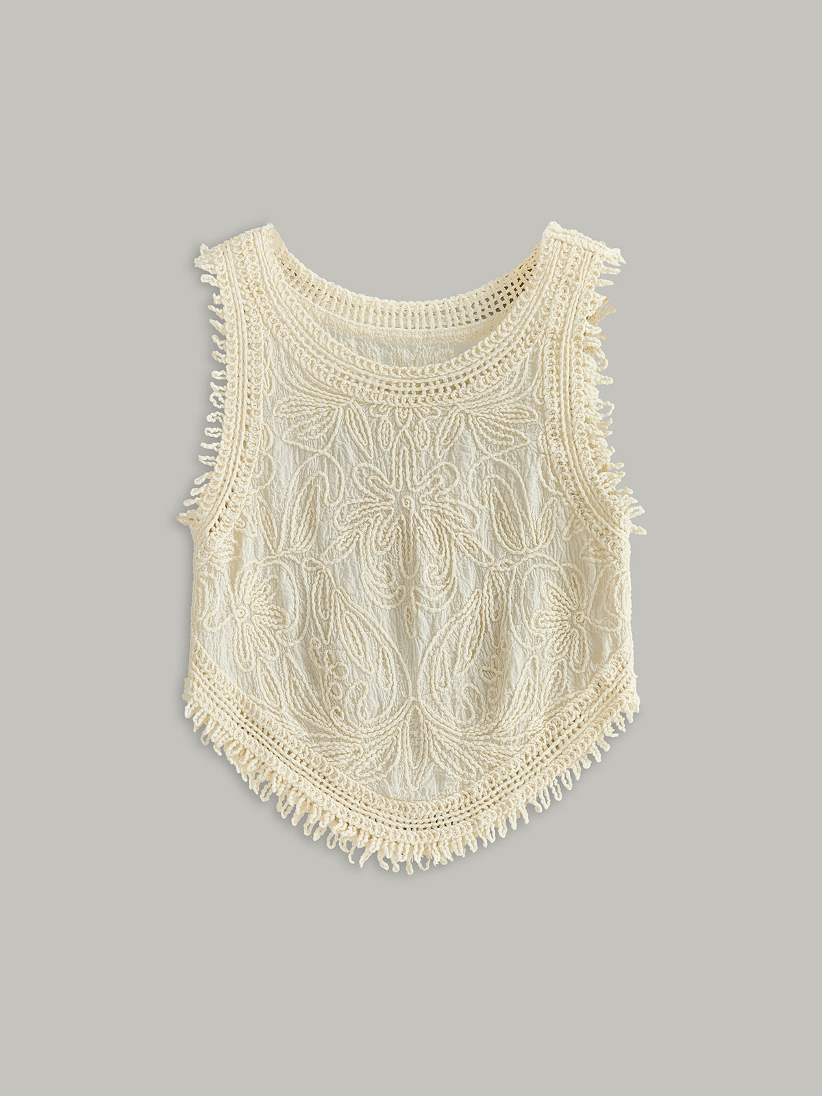 Crochet Lace Floral Tank Top in Apricot — Svelte Chic