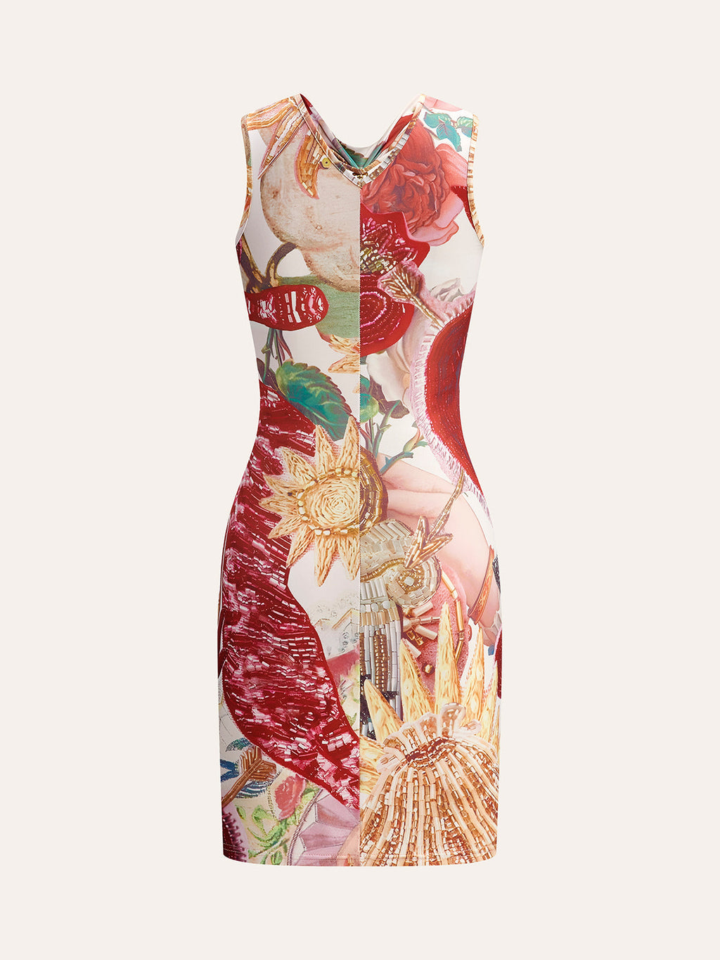 Knot Front Metallic Print Mini Dress — Svelte Chic