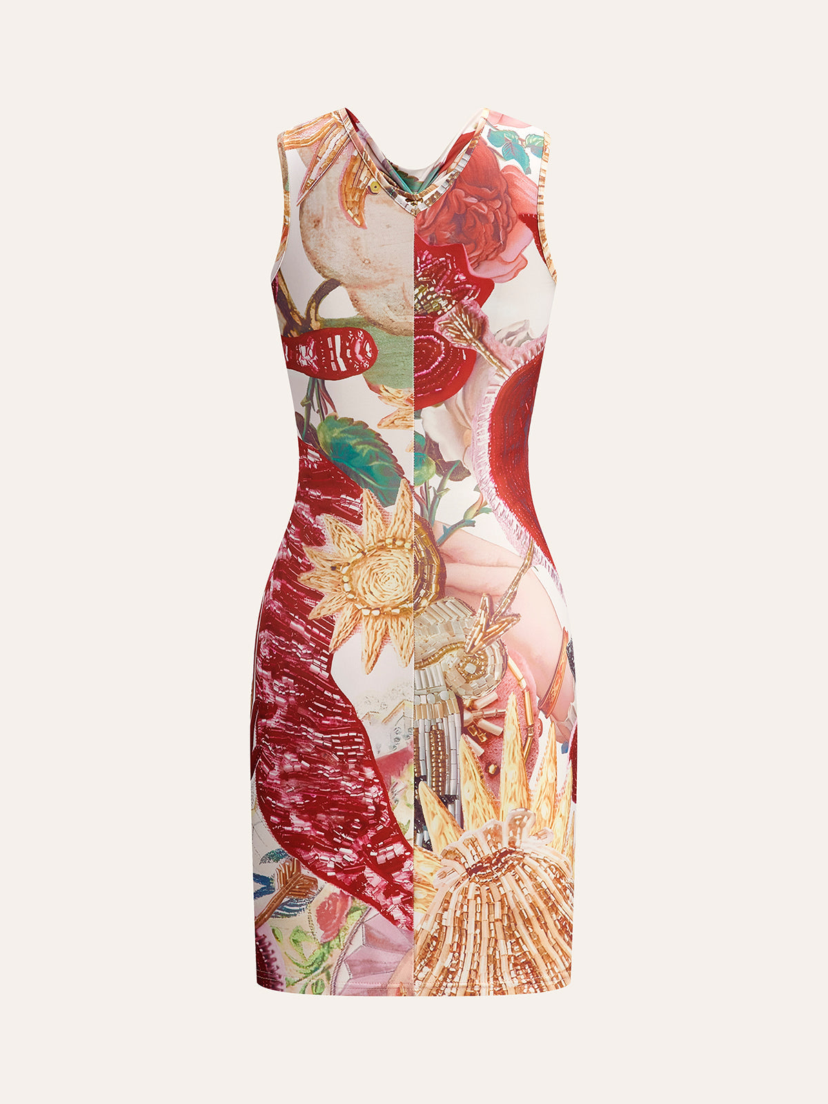 Knot Front Metallic Print Mini Dress — Svelte Chic