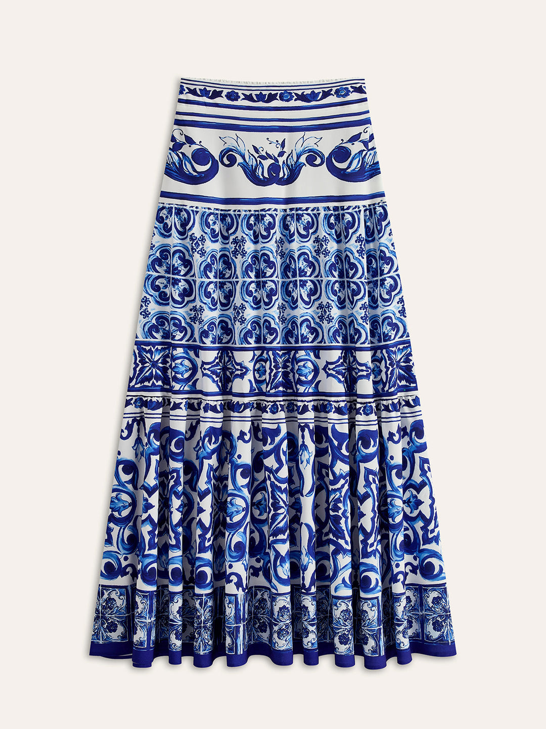 Şık Boho Tarzı Göz Alıcı Desenli Saten Etek