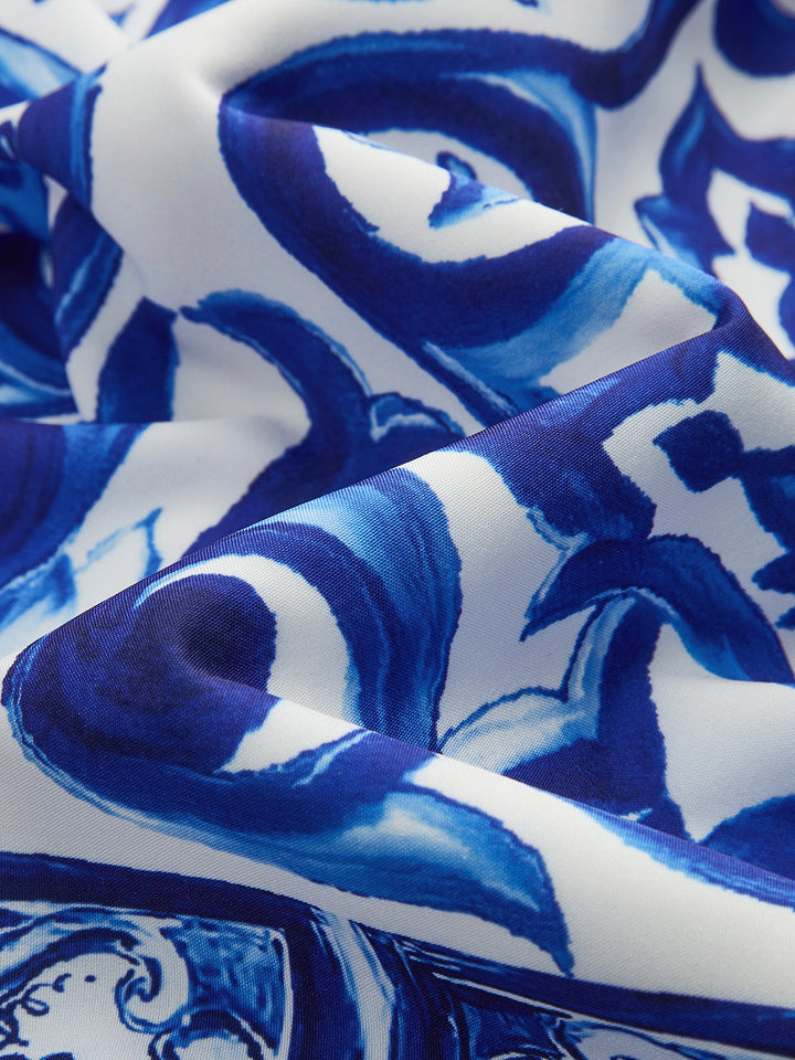 Şık Boho Tarzı Göz Alıcı Desenli Saten Etek