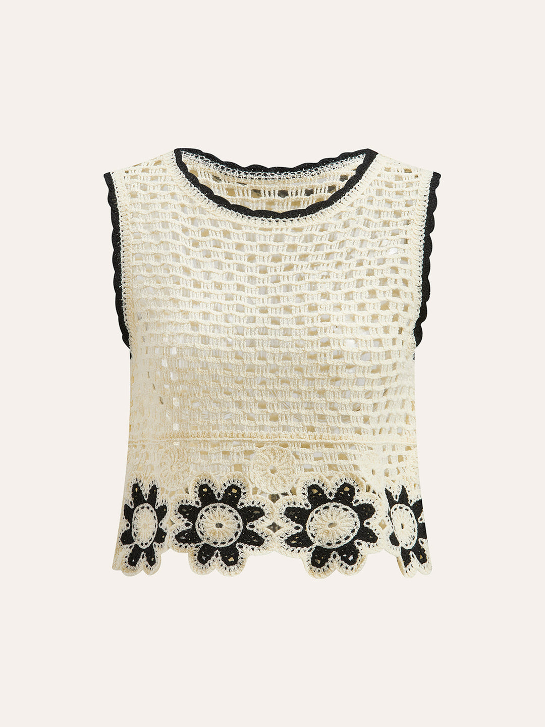 Güzelce Örülmüş Çiçek Desenli Üst ve Pantolon Takımı