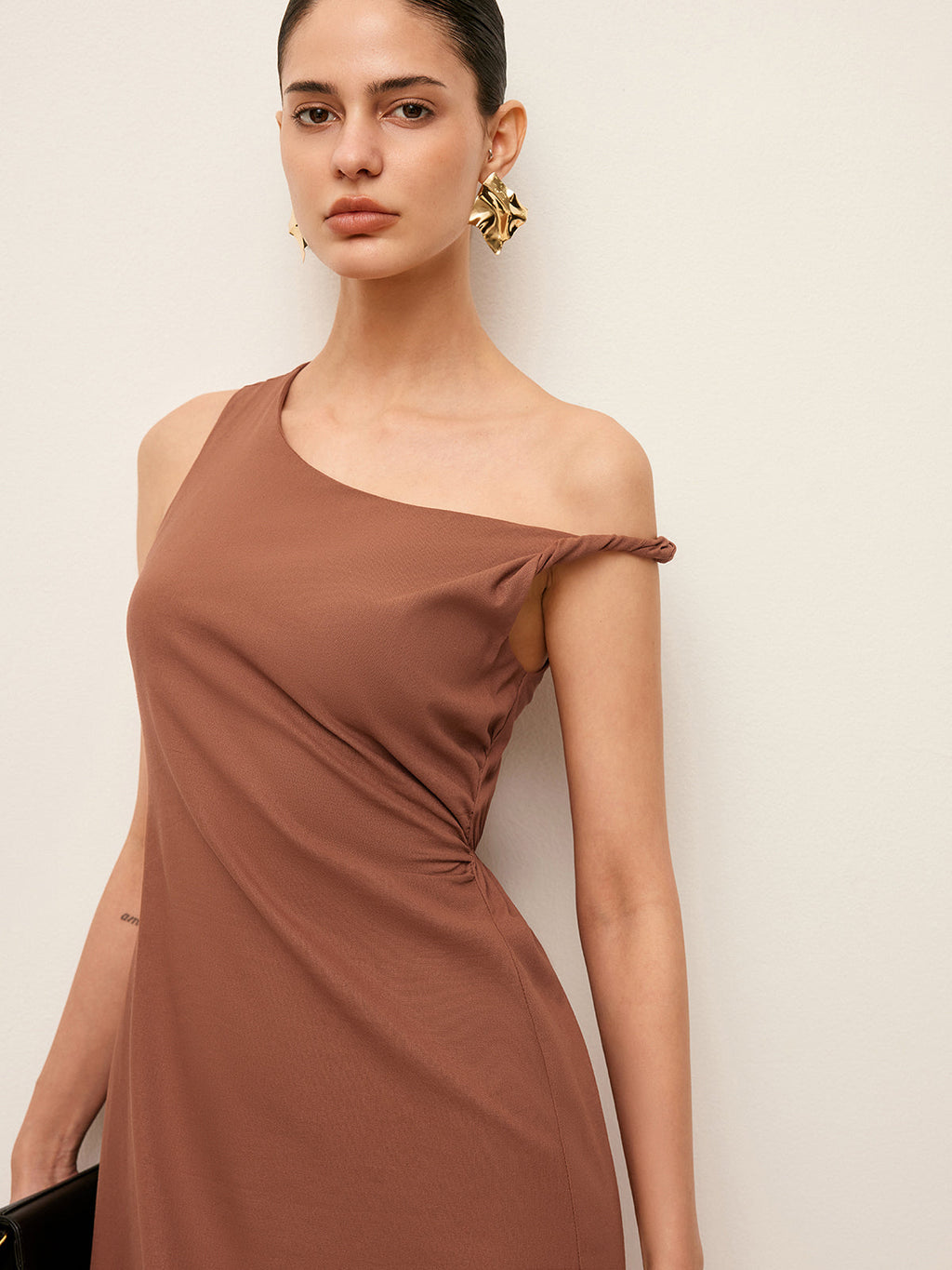 One Shoulder Cotton Maxi Dress — Svelte Chic