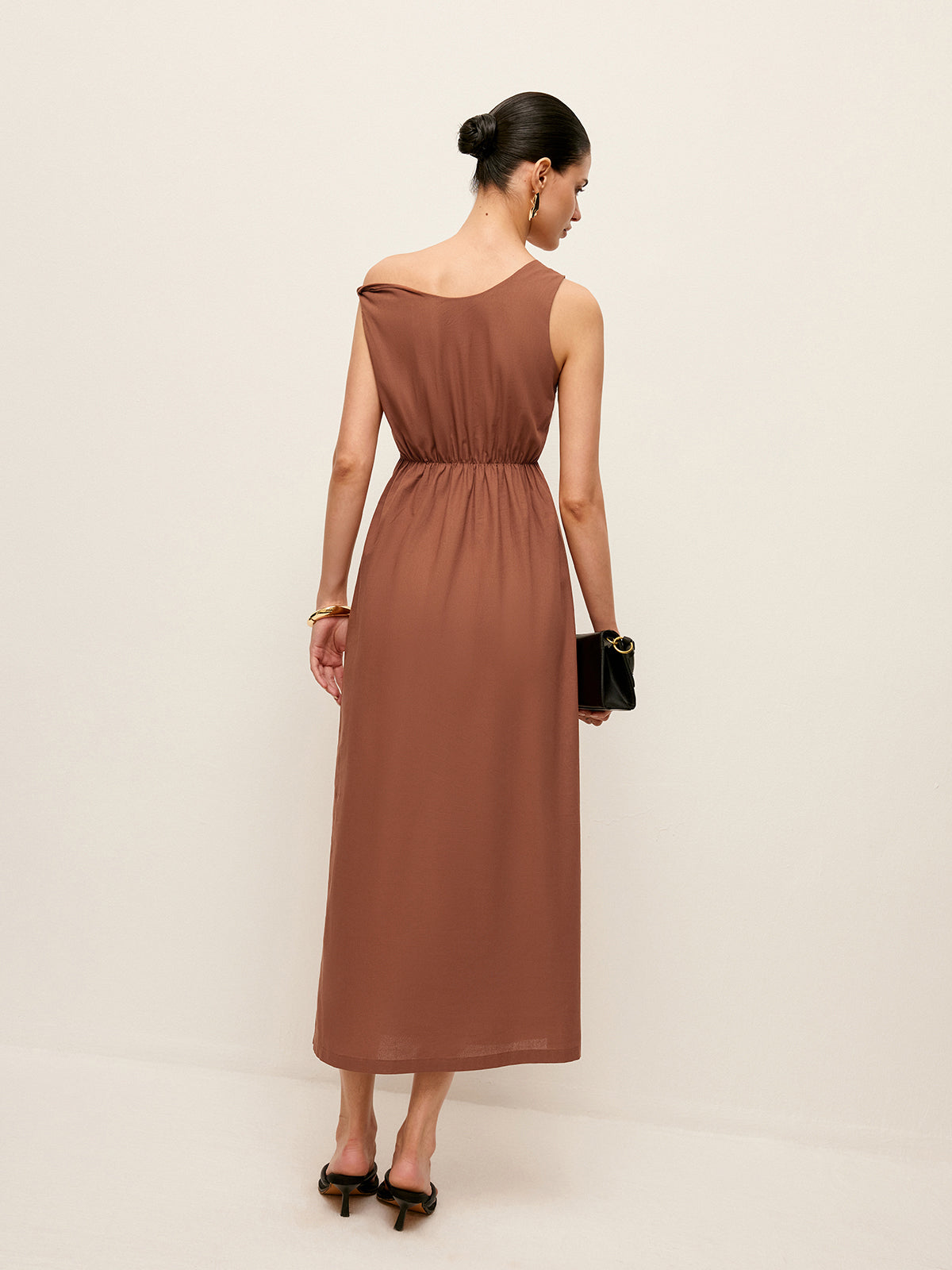 One Shoulder Cotton Maxi Dress — Svelte Chic