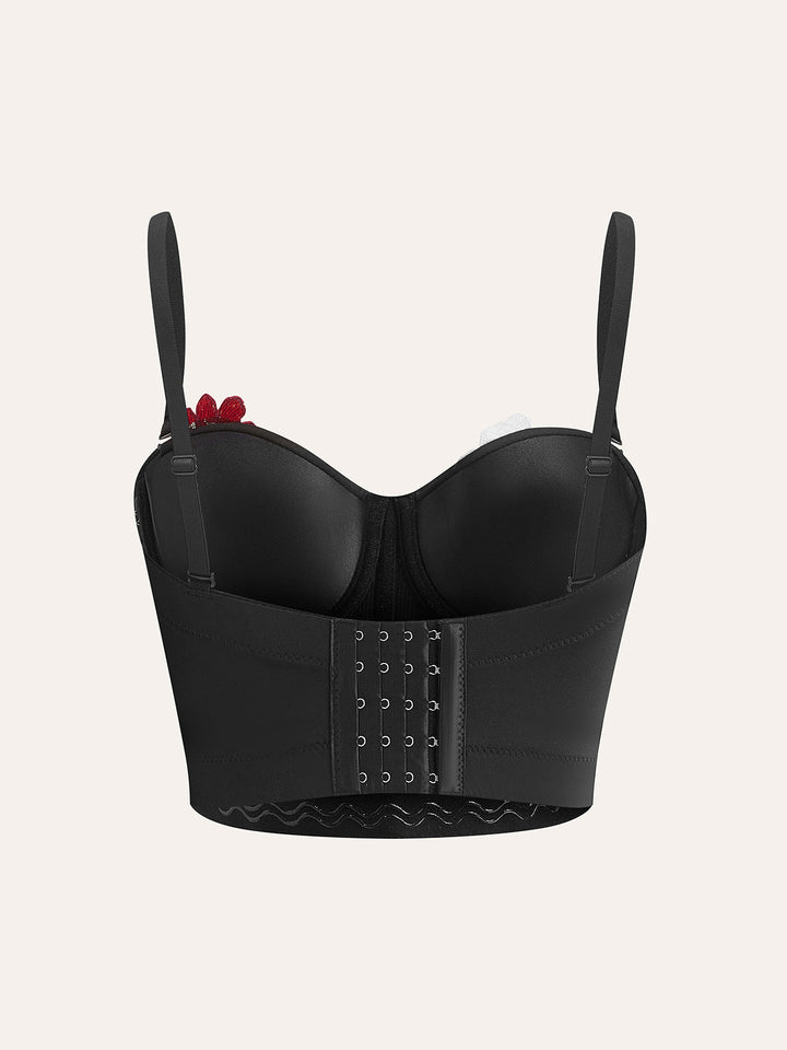 Зашеметяващ 3D флорален корсетен топ