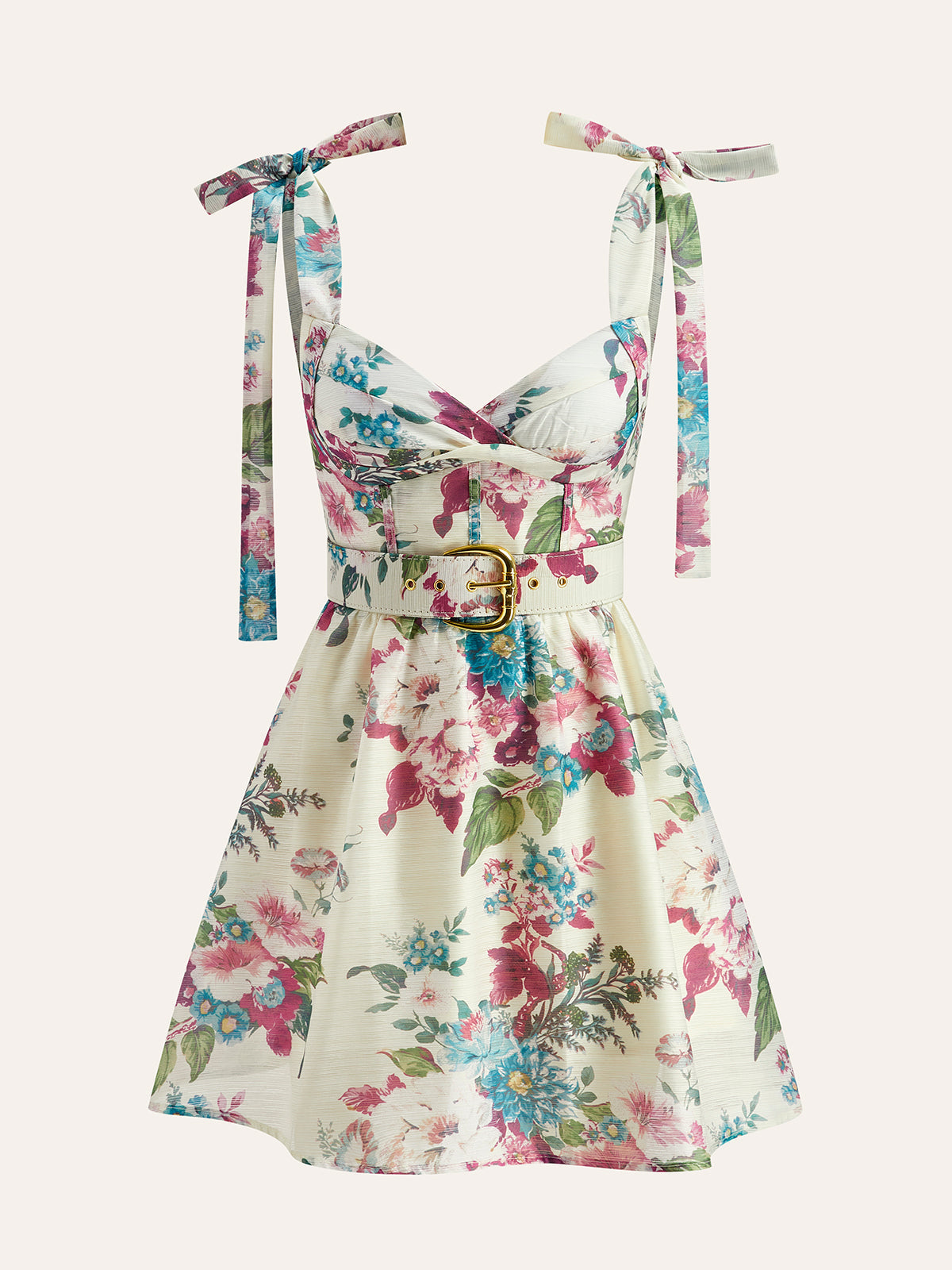 Floral Belted Cami Mini Dress — Svelte Chic