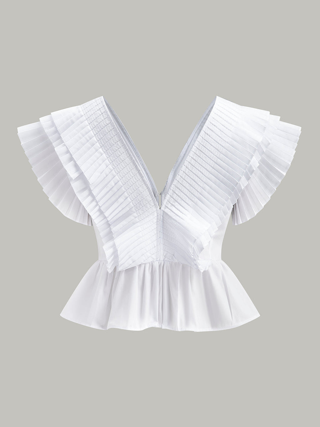 Ruffle V-Neck Button Top — Svelte Chic