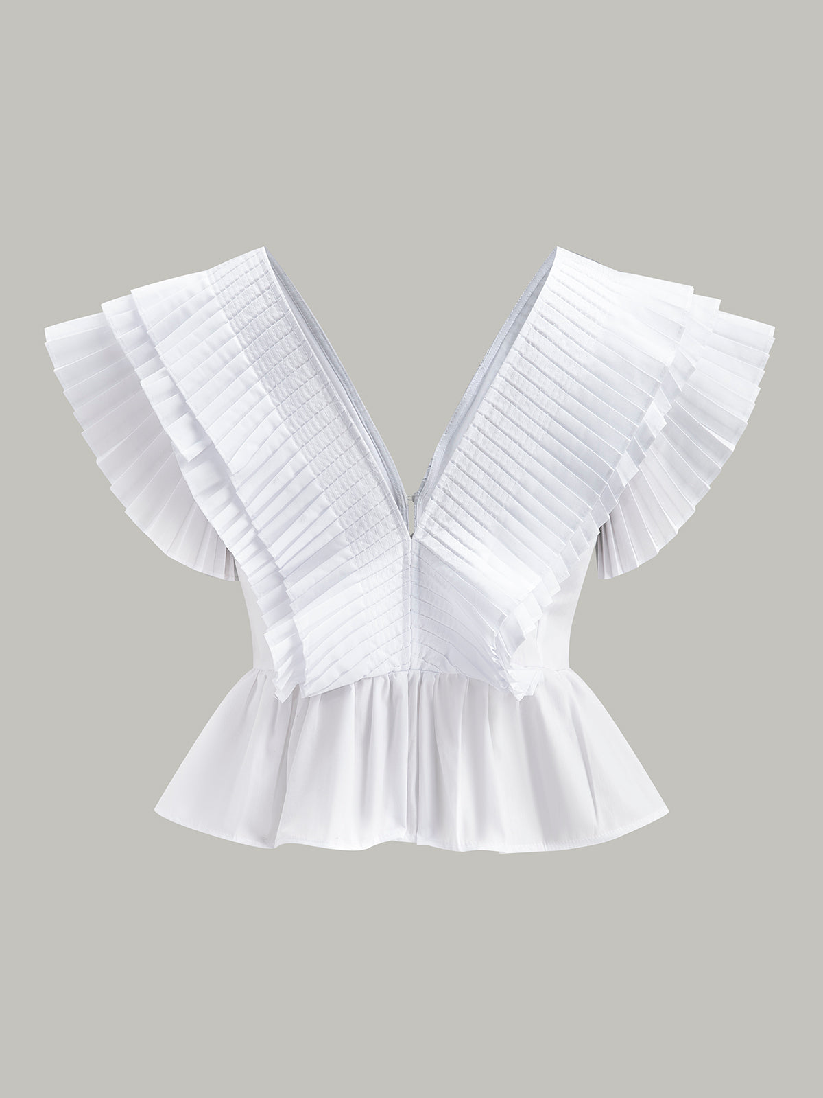 Ruffle V-Neck Button Top — Svelte Chic