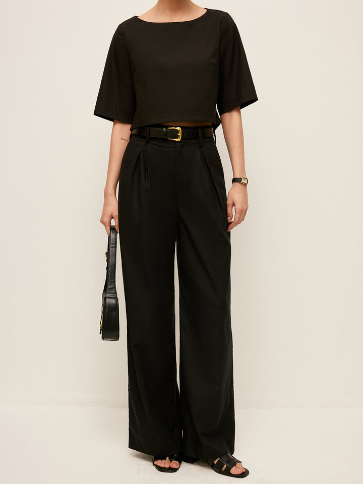 Şık Yüksek Bel Geniş Paça Pantolon