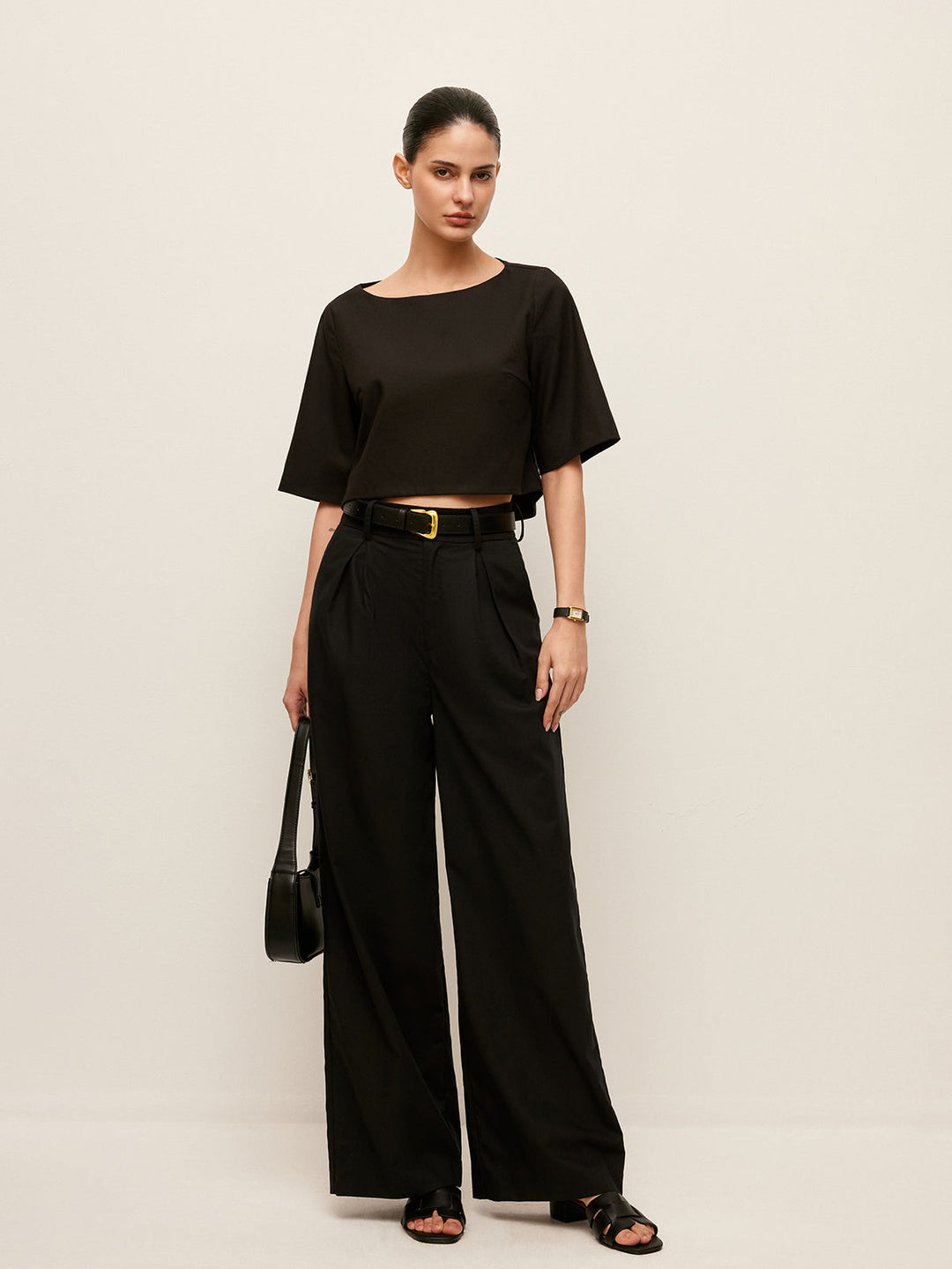 Şık Yüksek Bel Geniş Paça Pantolon