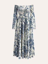 Şık Askısız Elbise, Şık Şirzolu Kollara Sahip