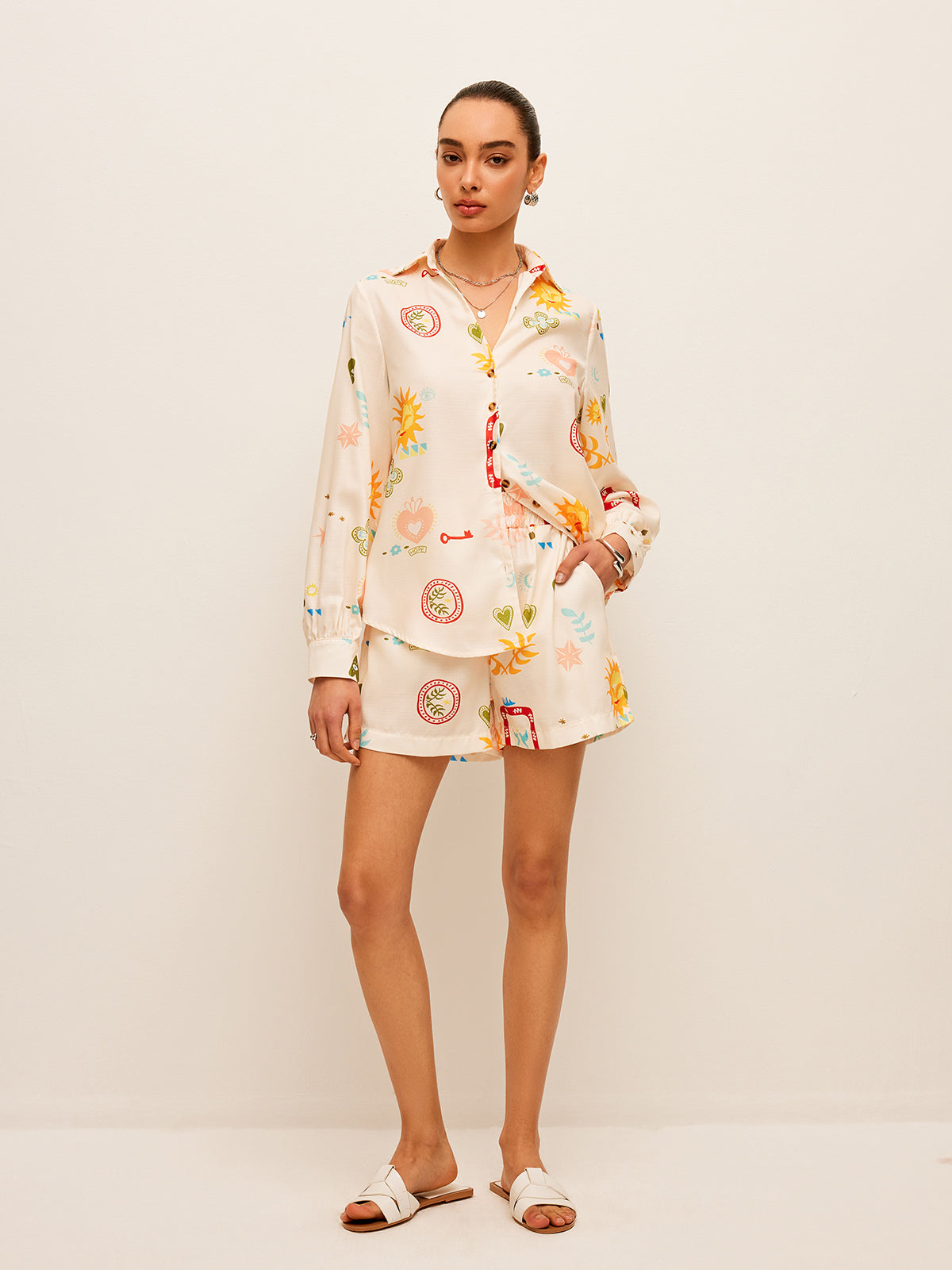 Pleated Floral Shorts Set — Svelte Chic