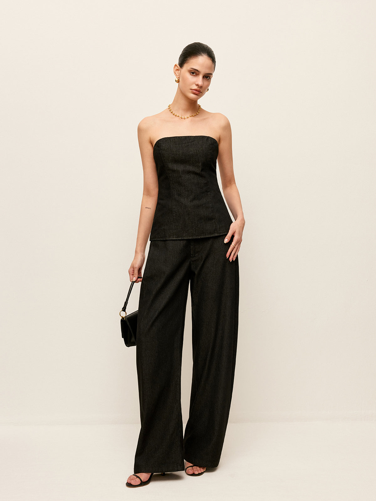Mid Waist Denim Trousers — Svelte Chic