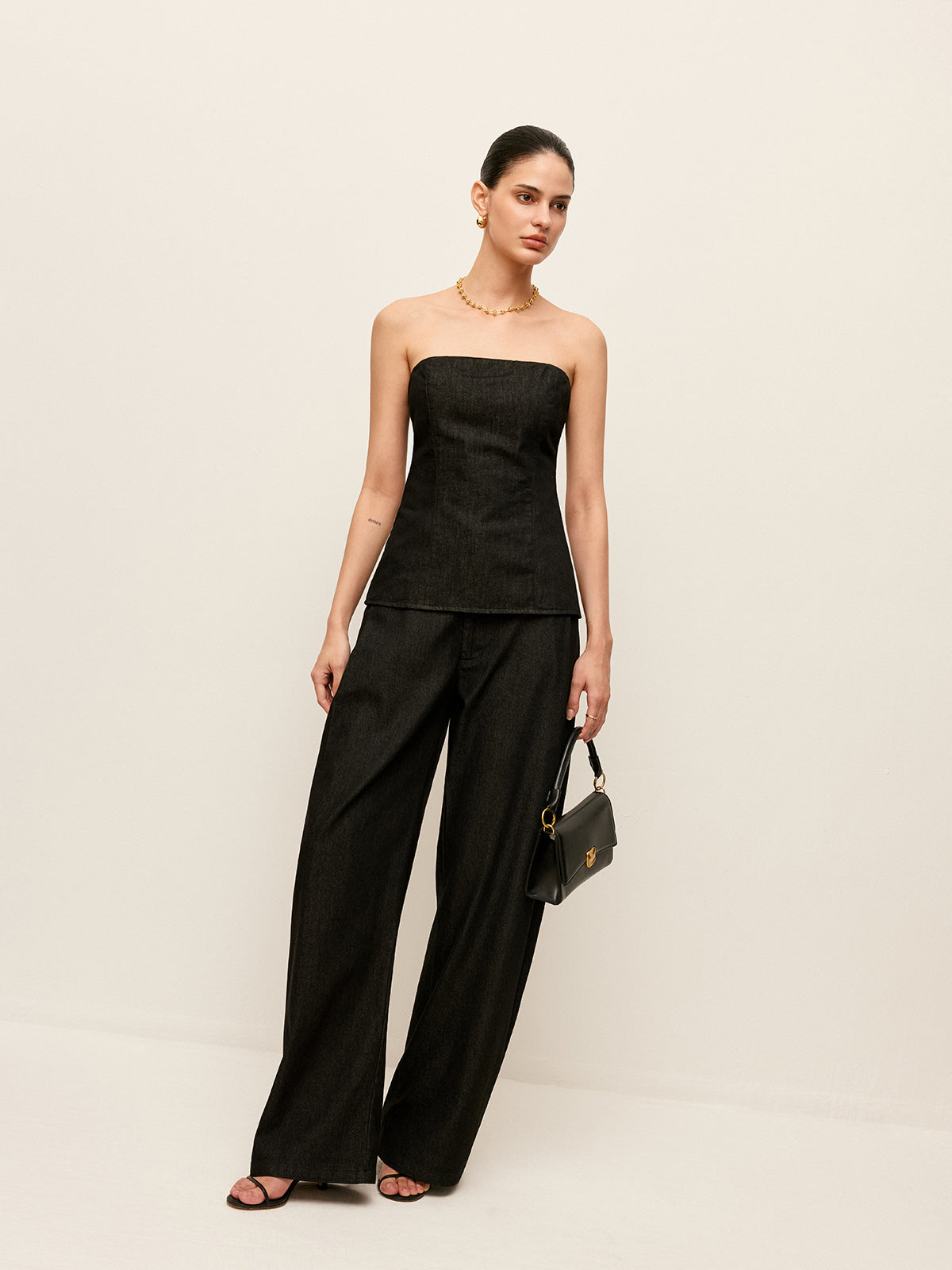 Mid Waist Denim Trousers — Svelte Chic