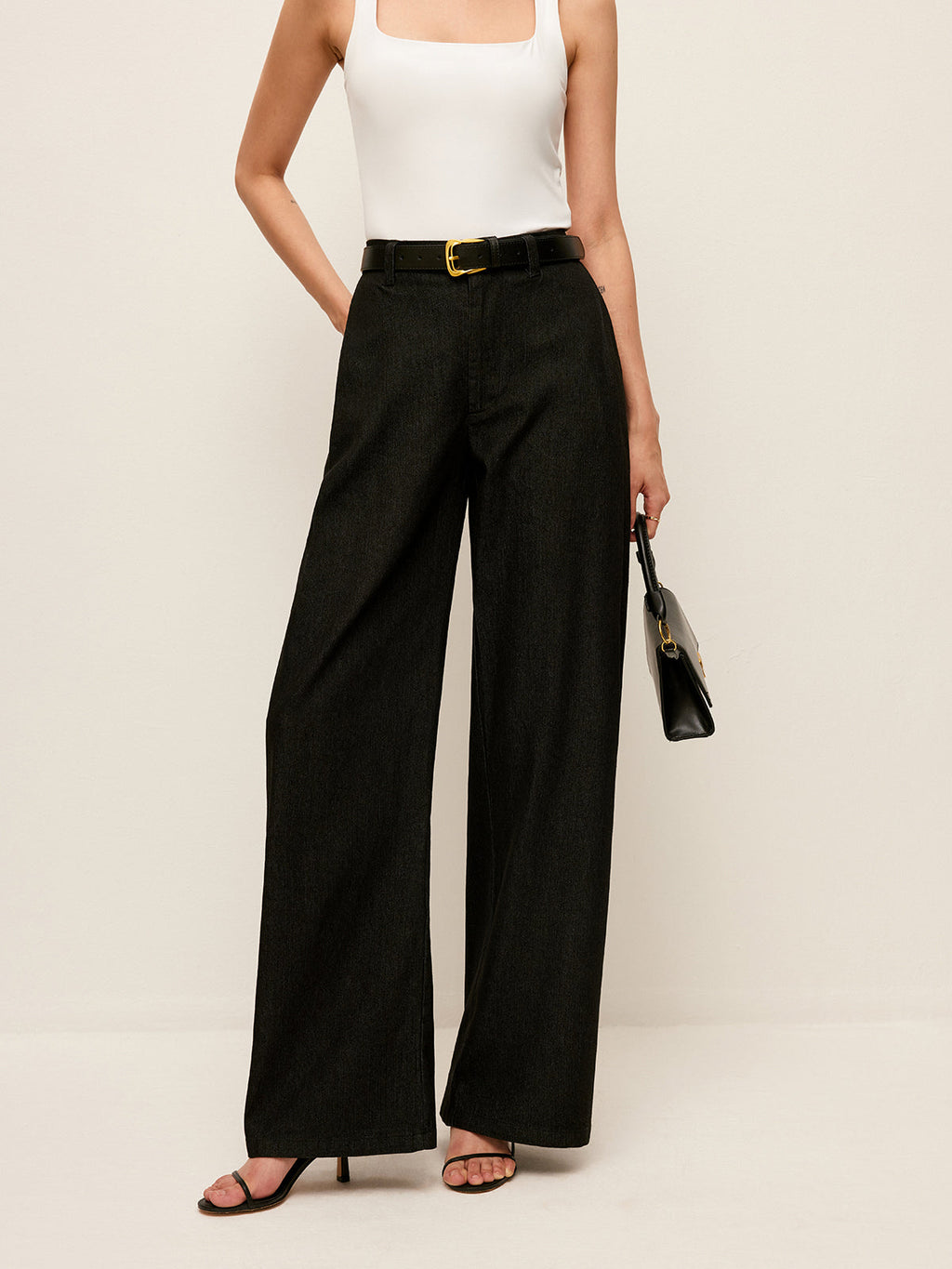 Mid Waist Denim Trousers — Svelte Chic