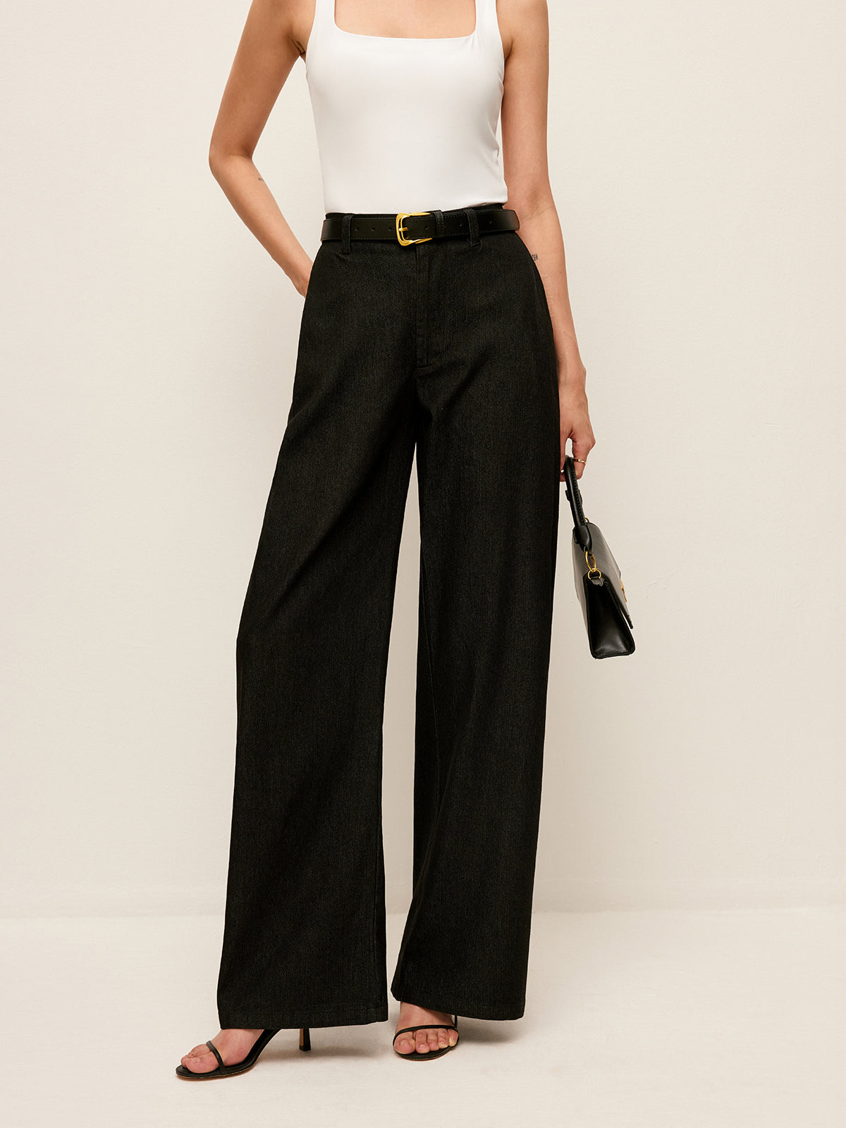 Mid Waist Denim Trousers — Svelte Chic