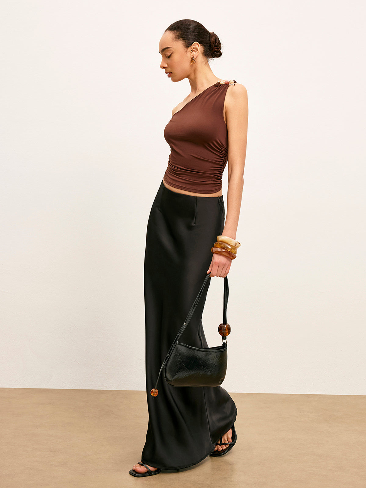 One Shoulder Metal Detail Top — Svelte Chic