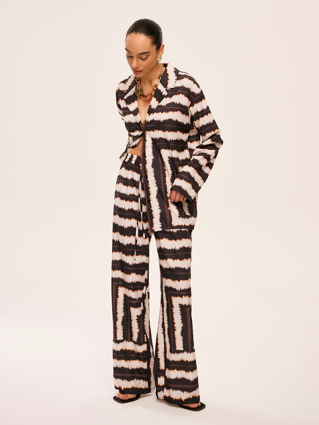 Geometric Colour Block Trouser Set — Svelte Chic